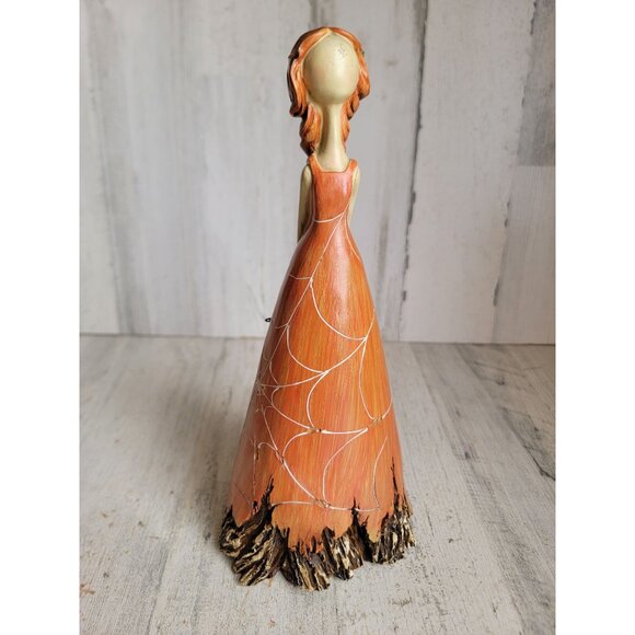 Orange spider web witch pumpkin unique Halloween home decor - Picture 1 of 10